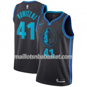 Maillot Homme Dallas Mavericks Dirk Nowitzki 41 2018-19 Nike City Edition Noir Bleu Swingman